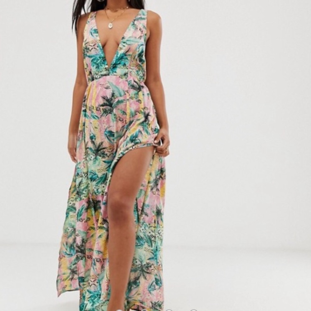NWT ASOS Floral Plunge Ladder Back.
